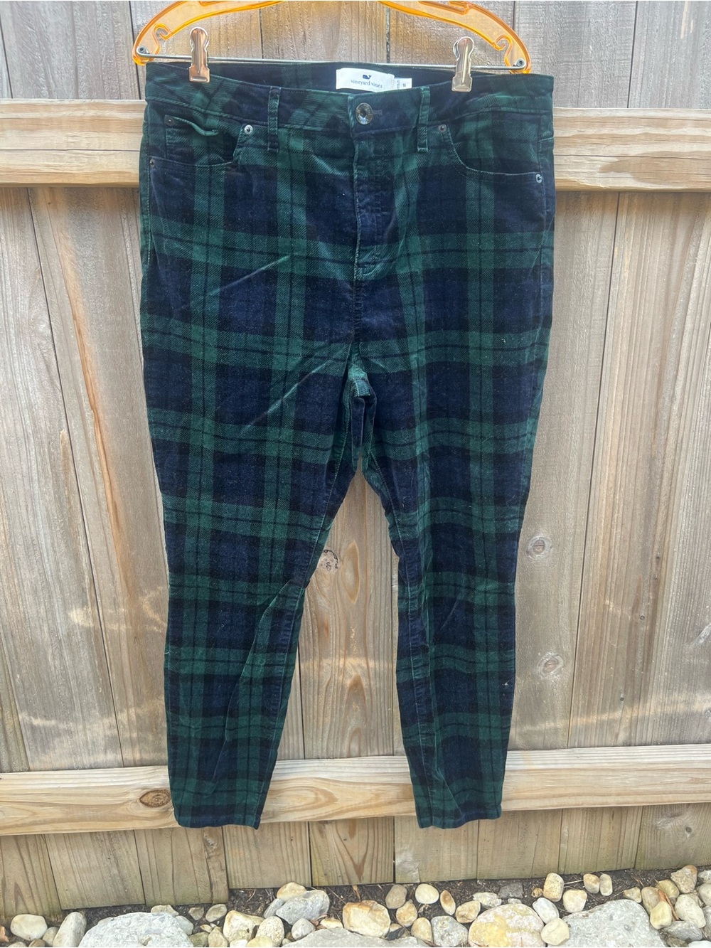 Vineyard Vines Women's Black Watch Plaid Corduroy Pants Size 16